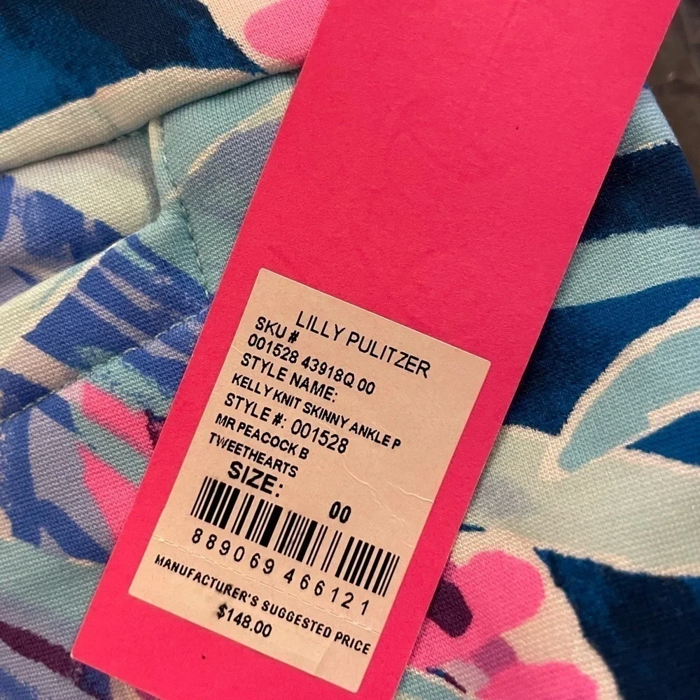 Lilly Pulitzer Mr. Peacock B Tweethearts Kelly Knit Skinny Ankle Pants - Picture 11 of 12